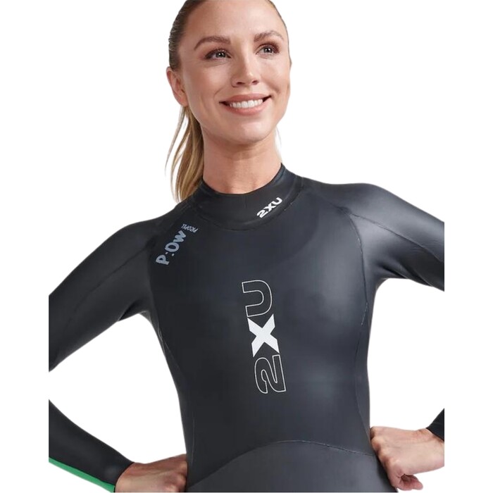 2024 2XU Womens Propel Open Water Swim Wetsuit WW7145c - Black / Bright Green